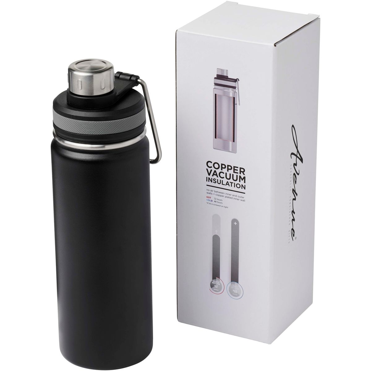 Borracce termiche in acciaio inox da 590 ml con isolamento sottovuoto in rame e manico