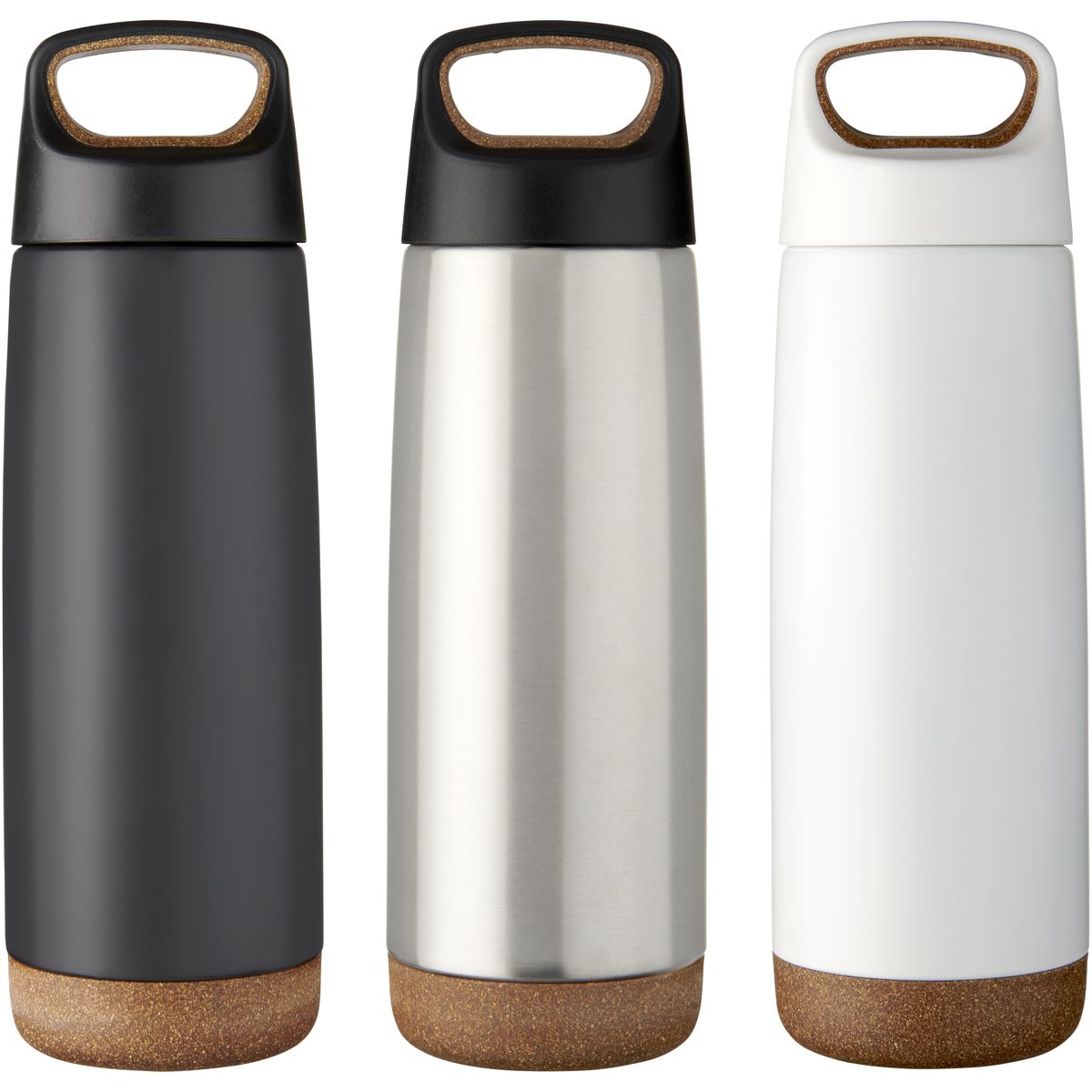 Borracce termiche in acciaio inox da 600 ml con isolamento sottovuoto in rame e dettagli in sughero