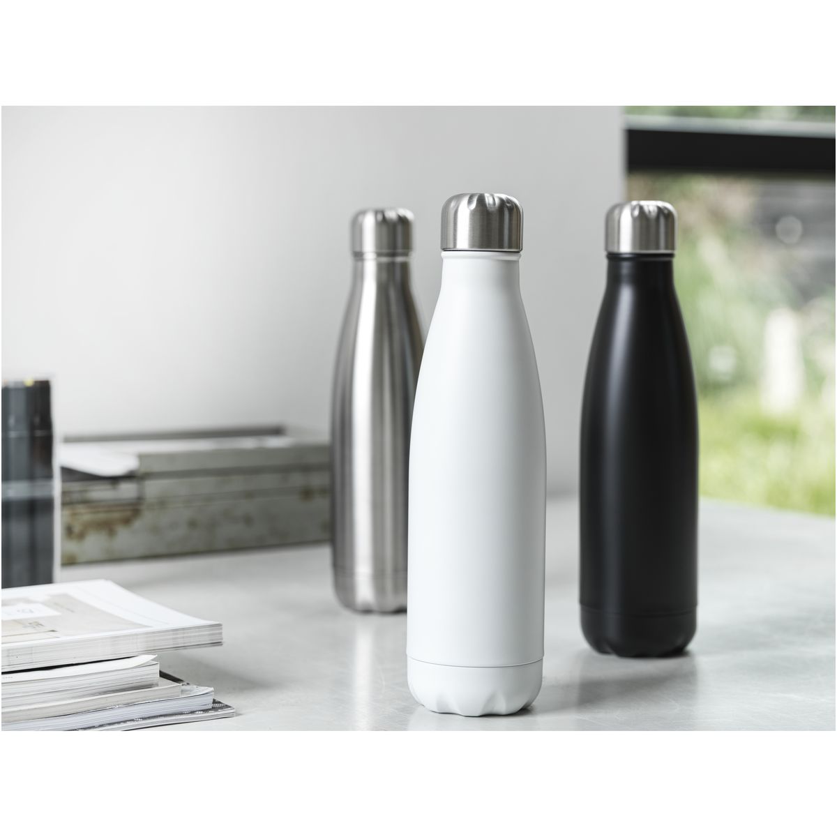 Borracce termiche slanciate in acciaio inox riciclato da 500 ml