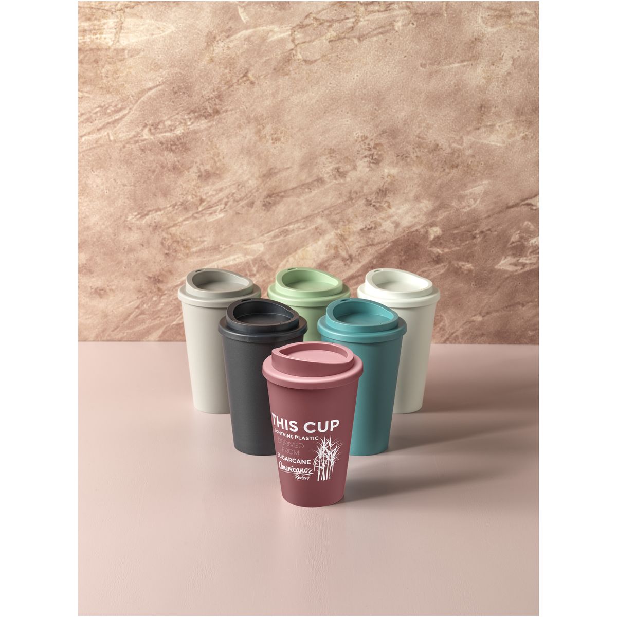 Tazze termiche da 350 ml con il 25% di plastica da canna da zucchero