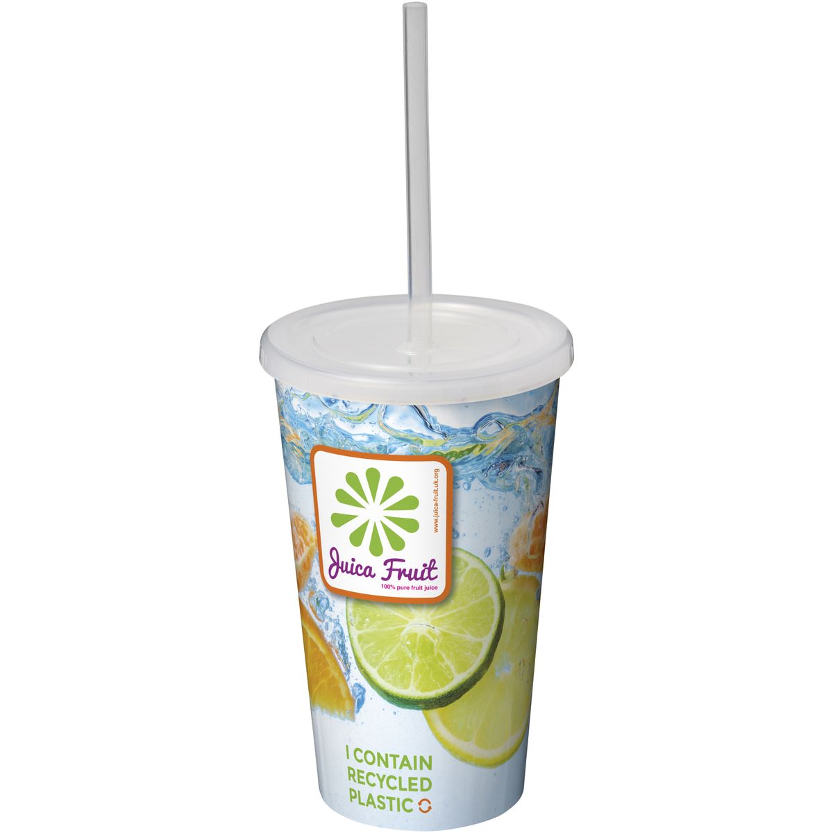 Tazze termiche da 350 ml con strato esterno riciclato e cannuccia
