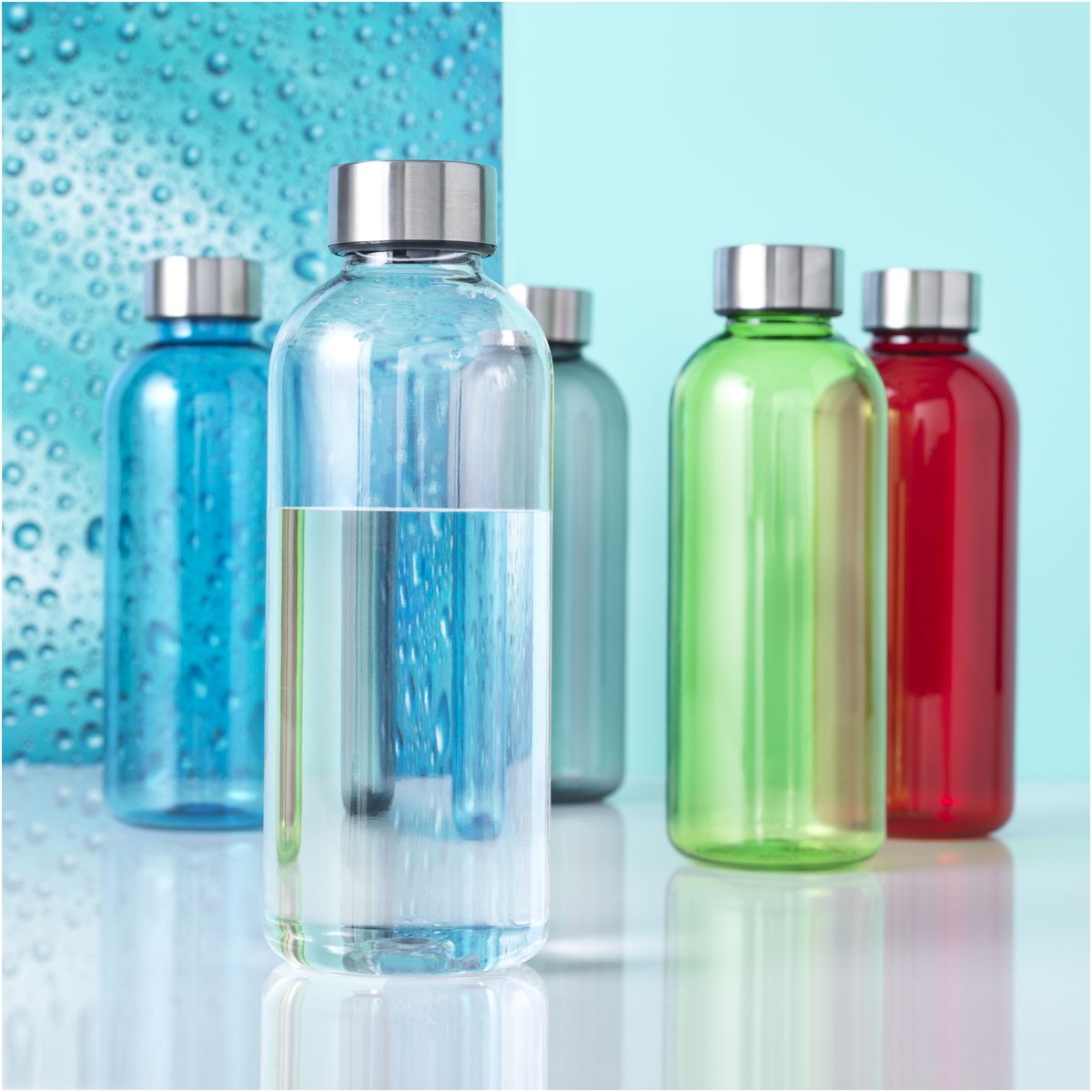 Borracce in Tritan da 600 ml con coperchio a vite in acciaio inox
