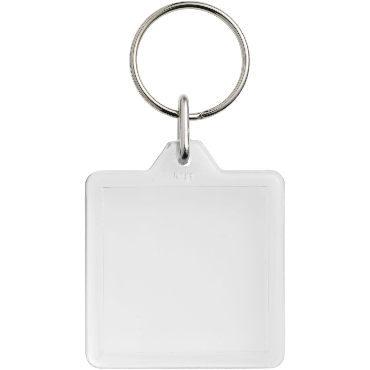 Portachiavi trasparenti quadrati con inserto da 3,2 x 3,2 cm