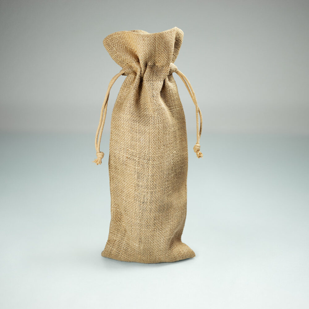 50 Pezzi di Borse per Bottiglie in Juta Biodegradabile 15x38 cm
